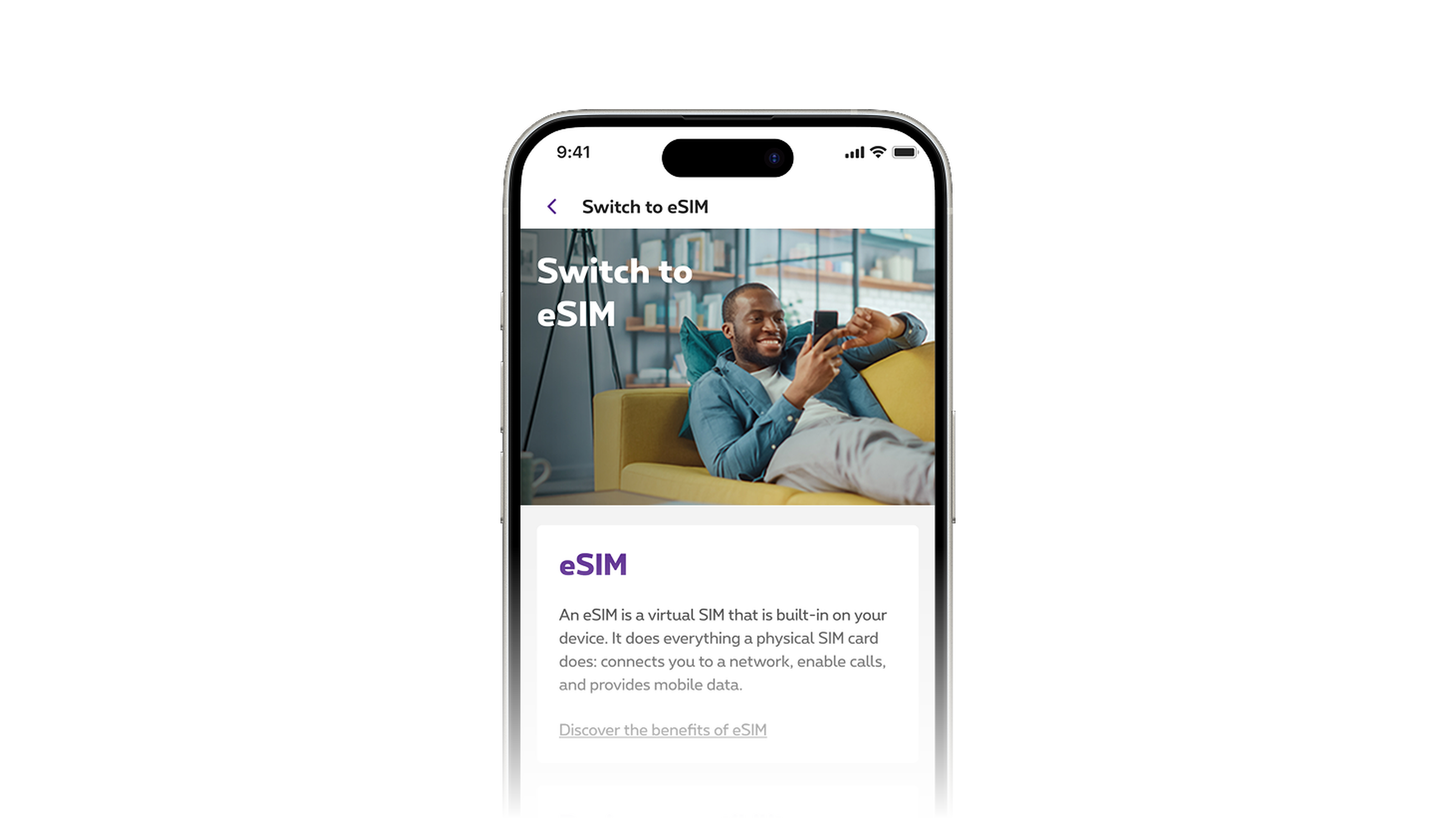 eSIM digital onboarding experience